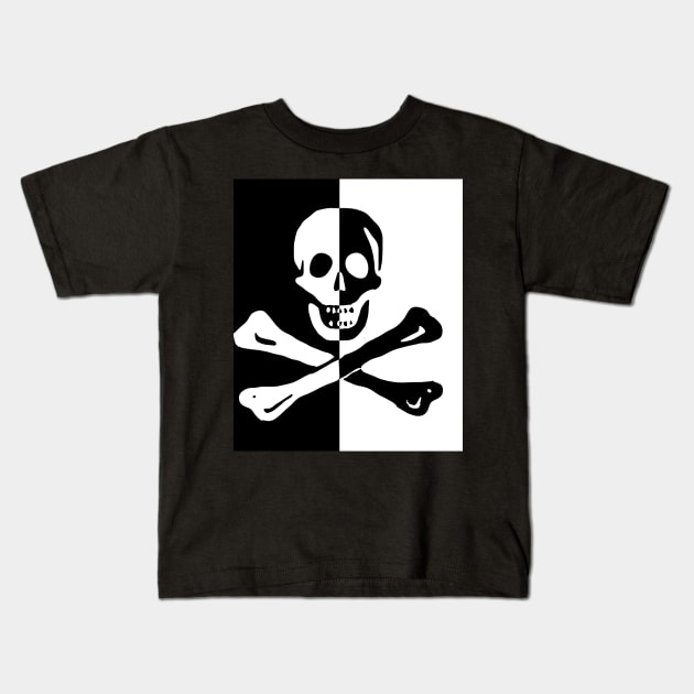 Skull Cross Bones Pirate Skeleton Kids T-Shirt by PlanetMonkey